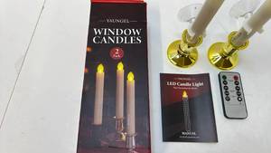 lot 68323 image: Yaungel LED Window Candles with Remote - 2 Pack - Retail $24