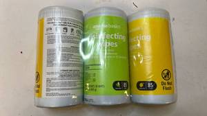 lot 68362 image: Amazon Basics Disinfecting Wipes - 3 Pack - Retail $12