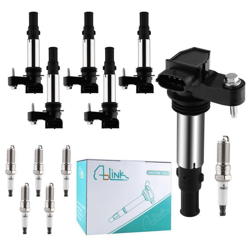 lot 24856 image: Set of 6 UF375 Ignition Coil Pack6509 Spark Plugs 2.8L 3.6L For Buick Allure Enclave LaCrosse Rendezvous, Cadillac CTS SRX STS, Chevy Traverse Vectra GMC Acadia Saturn Outlook Saab 12590954 GN10309. ONLY 5 SPARK PLUGS. - Retail $65