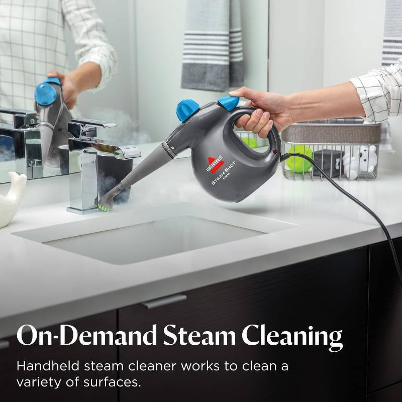 lot 24883 image: BISSELL Steam Shot Omni Pressurized Handheld Multi-Surface Natural Portable Steam Cleaner.  NO ACCESSORIES. - Retail $55