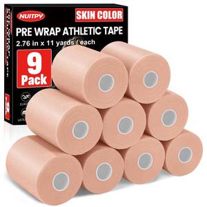 lot 61788 image: 9 Pack Pre Wrap Athletic Tape, 2.76 Inch x 11 Yards Prewrap Tape for Hair Soccer, Pre Wrap Foam Underwrap Tape, Soccer Pre Wrap Tape, Prewrap Tape for Hair, Wrists, Hands, Ankles, Knees - Skin Color - Retail $9
