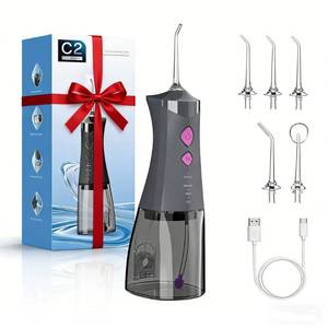 lot 61795 image: Water Dental Flosser Cordless for Teeth, 350ML Water Dental Flosser Teeth Pick 4 Modes Portable Oral Irrigator with 4 Jet Tips Rechargeable Flossers Oral Irrigator IPX7 Waterproof for Home Travel - Retail $30
