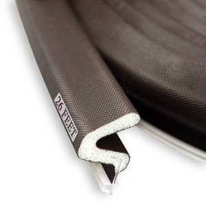 lot 61805 image: Kerf Weather Stripping Door Seal Strip 26 Ft Q Foam Door Weatherstrip Seal with Slot Card Slot Installation, Easy Cut to Size (Brown) - Retail $15