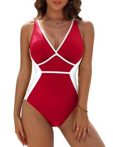 lot 61811 image: Blooming Jelly Women One Piece Swimsuit Tummy Control Bathing Suits Swim Suits 2026 Push Up Slimming Swimwear M, Red - Retail $32