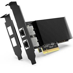 lot 61816 image: 10G PCI-E Network Card with 10Gbps Dual RJ45 Ports, Intel X540-T2 Controller, VIMIN 10Gb Ethernet Adapter Card Compatible with PCI Express X8, X16, Support WindowsWindows ServerLinuxVMware - Retail $55