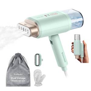 lot 61819 image: Professional Business Travel Steamer, 1200W High-Power Dual Voltage (100-240V), Fast 20s Heat Up for Clothes Horizontal Vertical Steaming, Foldable & Solid 1.72 lbs, 180ml (Green) - Retail $50