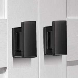 lot 61822 image: 20 Pack Square Matte Black Kitchen Cabinet Knobs Black Drawer Dresser Knobs Cabinet Handles for Cupboard Closet Bathroom Kitchen Cabinet Hardware, Solid Zinc Alloy - Retail $40