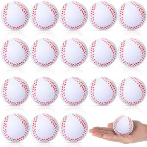 lot 61829 image: 30 Packs Baseball Stress Balls Party Favors Foam Mini Baseball Squeeze Balls for People, Carnival Reward and Party Supplies(2.5 Inch,White) - Retail $18