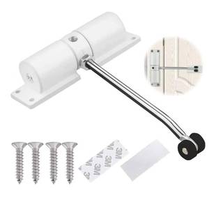 lot 61835 image: Automatic Door Closer, Zinc Alloy Safety Spring Door Closer Adjustable 30 kg Closing Door Hinge (White) - Retail $10