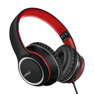 lot 61856 image: X8 Over-Ear Wired Headphones with Microphone with 1.45m-Tangle-Free Nylon Line&3.5mm Plug, Lightweight Foldable & Portable Headphones for Smartphone, Tablet,Computer,Mp34(Black-red) - Retail $19