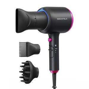 lot 61857 image: Wavytalk Hair Dryer with Diffuser, Blown Away Ionic Hair Dryer for Curly Hair with Comb, 1875W Fast Drying Blow Dryer with Ceramic Technology, 3 Attachments for All Hair Types, Light and Quiet, MISSING DIFFUSER. - Retail $33