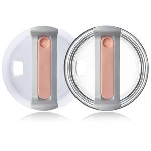 lot 61862 image: 2 Pack Premium 40oz Stanley Lid Replacement,40 OZ Tumbler Lids Fit for Stanley Cup lid, Food Grade Material accessories, Leakproof Seal, Travel Spill Proof Covers with Slider Switch,(Rose Pink) - Retail $10