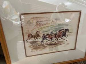 lot 2806 image: Equestrian Watercolor Sketch