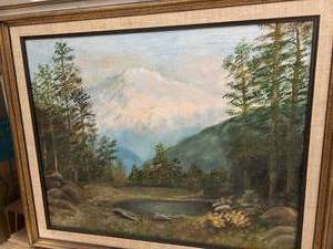 lot 2809 image: Forest Landscape Oil Painting