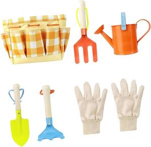 lot 302 image: YARNOW 7pcs Gardening Tool Set with Bag, Gloves, Watering Kettle