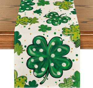 lot 306 image: Artoid Mode Watercolor Shamrock Table Runner, 13 x 108 in