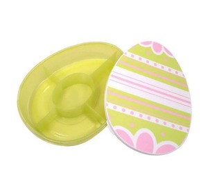 lot 327 image: Cook With Color Easter Egg Snack Box Storage Container - Green