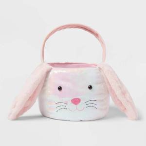 lot 328 image: Round Sequins Bunny Easter Basket Iridescent - Spritz