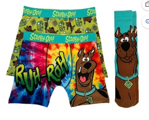 lot 345 image: Mens Character 2-Pack Boxer Brief and Crew Sock Set Size small