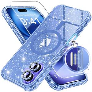 lot 273 image: BERFY Magnetic for iPhone 16 Case, Compatible with Magsafe,  Non-Yellowing Clear Sparkly Shockproof Hard Phone Case for Women 6.1, Shiny stock photo for refrence only look at addition photos phone case only