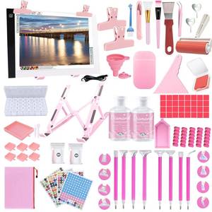 lot 277 image: NLXCXUCY 158Pcs Diamond Art Accessories Kit All Inclusive Diamond Painting Tool Set with A4 Diamond Painting Light Pad,Diamond Art Sealer Glue,Diamond Correction,Pens Storage Box for DIY Craft