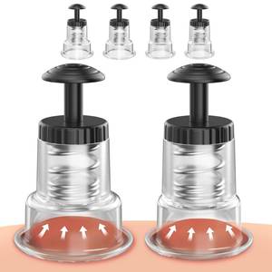lot 294 image: Cupping Kit for Massage Therapy, 2 Sizes Cupping Set, Unique Piston Design, Portable Massager for Studio & Home Use, Muscle Pain Relief, Myofascial Release, Cellulite Reduction (4 Pack)