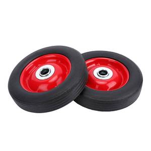 lot 308 image: 2 Pcs 6 x 1.5 Inch Solid Rubber Wheels, 12 Inch Bore Axle Hand Truck Replacement Wheels with Ball Bearing, Flat Free Solid Rubber Wheel, 220 lbs Max Load Bearing Capacity