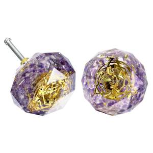 lot 316 image: 2Pcs Purple Crystal Drawer Cabinet Knobs Pull Handles Knob Decorative Cabinet Handles Unique Cabinet Knobs