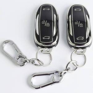 lot 324 image: SUGOPADEN 2pcs Key Fob Cover for Tesla Model SY3. TPU Car Key Case Protector with Anti-Loss Keychain��Black