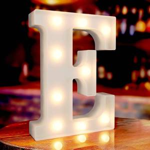 lot 351 image: Marquee Letters E, Led Letter Lights, 26 Alphabet Battery Powered LED Light Up Name Sign, Decorative Lighted Standing Letters for Graduation Party Night Light Wedding Birthday Room Bar Wall Decor
