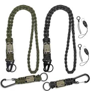lot 364 image: 4 Pcs Heavy Duty Paracord Lanyard Keychain with USA Flag, Braided Key Lanyard for Men LongShort Keychain Lanyards for Keys for Men Neck Buckle with Metal Clip Key Ring for Outdoor Activities Camera