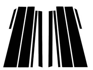lot 369 image: Rvinyl Pillar Post Pre Cut Window Trim Kits in Gloss Black Compatible with Honda Passport 2019-2024 - Adhesive Backs