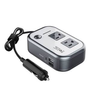 lot 373 image: FOVAL 200W Car Power Inverter, DC 12V to 110V AC Car Laptop Charger Fast Charger Converter with 27W PD USB-C & Dual USB Ports Multi-Protection Car Outlet Adapter Power Inverter for Vehicles