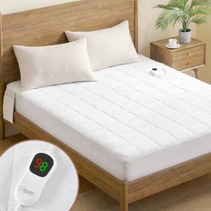 lot 379 image: Homemate Heated Mattress Pad Twin Size for Cold Sleepers, 4 Heated Setting Coral Fleece Electric Mattress Pad Twin, Bed Warmer with Single Controller & Auto Off 10 Hours, Fit Up to 21 Inch, 75x39
