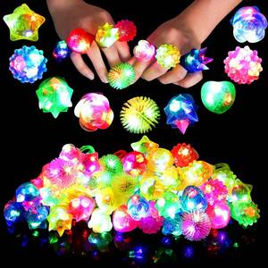lot 398 image: Sauyoza 38 Pack Light Up Rings Christmas Party Favors for Kids 4-8 8-12, Goodie Bags Stuffers Treasure Box Toys for Classroom Prizes, Birthday Glow in The Dark Party Supplies Favors for Kids