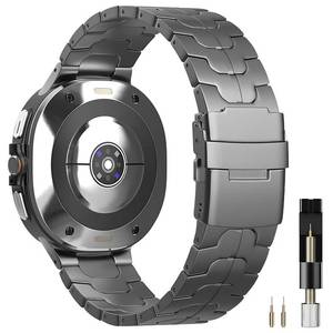 lot 411 image: Miimall Titanium Band for Samsung Galaxy Watch Ultra 47mm 20252024, Pure Titanium Bracelet Strap, Mens Rugged Durable Classy Wristband, Sleek No-Gap Design, Fits Galaxy Watch Ultra 47mm, Space Grey