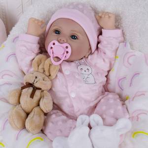 lot 415 image: Milidool Reborn Baby Dolls Lifelike Girl Doll 18 inch Realistic Newborn Baby Doll Real Looking Silicone Baby Dolls Girl with Feeding Complete Accessories for 3 Years Old Gifts