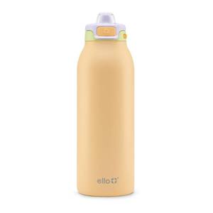 lot 419 image: Ello Pop & Fill 40oz Stainless Steel Water Bottle with Quick Fill Technology, Double Walled and Vacuum Insulated Metal, Leak Proof Locking Lid, Sip and Chug, Reusable, BPA Free, Sunset Meadow