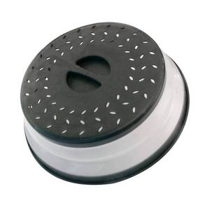 lot 420 image: Collapsible Microwave Splatter Cover, 10.5 Inch, Dishwasher-safe, Microwave Plate Cover With Steam Vent��BPA-Free Silicone & Plastic(black)
