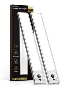 lot 428 image: EZVALO 10inch Under Cabinet Lighting, LED Motion Sensor Light Indoor, 2400mAh USB Rechargeable Closet Lights, Dimmable & Magnetic Wireless Under Counter Lights for Kitchen, Pantry, Stairs (2 Pack)