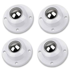 lot 455 image: Deear Self Adhesive Caster Wheels for Furniture,Storage Box,Trash Can,PC Stainless Steel Universal Pulley 360 Degree Rotating Adhesive Caster Wheels 0.8 Inch Low Profile Swivel Wheels White 4 Pack