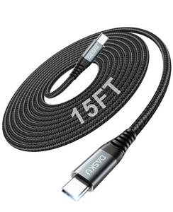 lot 456 image: USB C to C Cable 15FT 100W 1Pack, Extra Long USB C Cable Fast Charging,USB C to USB C Cable Durable Braided, USB Type C Cord Compatible with iPhone 171615Pro MaxPlusSamsung Galaxy S23SwitchMore