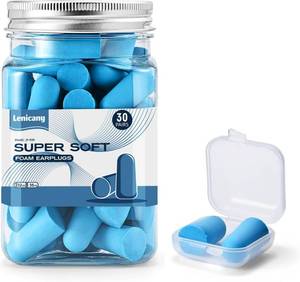 lot 458 image: Lenicany 30Pair Soft Foam EarPlugs, 32dB Disposable Sound Blocking Noise Cancelling Ear Plugs for SleepingConcerts Loud MusicShooting GunsWork Construction, Hearing Safety Protection (Blue)