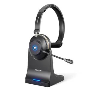 lot 460 image: Vipdream Wireless Headset with Microphone for Work, Bluetooth 5.3 Computer Headset for Laptop, 45 Hours Battery Life & Mute Button, Headset with Mic for PC, iPhone, Zoom, Skype, Office & Home