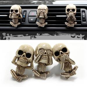 lot 464 image: Skull Decor Car Air Freshener Vent Clips, Goth Decor Interior, Gothic Funny Decoration Halloween Horror Skeleton Car Accessories, Skull Stuff Spooky Gifts for Men Women Teens 3 pack