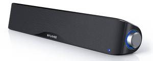 lot 474 image: Nylavee Computer Speakers, Hi-Fi Stereo Computer Sound Bar with Bluetooth & 3.5mm Aux, USBUSB-C Powered for Desktop PC, Laptop & Monitor, Built-in Mic and Headphone Jack