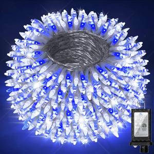 lot 476 image: 1500 LED 470FT Christmas Lights Outdoor, Christmas String Fairy Lights with Timer & Memory, Waterproof 12 Modes Dimmable Twinkle Tree Lights for Home Patio Wedding Party Yard Xmas Decor, Blue & White
