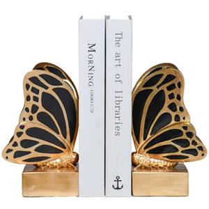 lot 483 image: Kakizzy Vintage Brass Butterfly Bookends,Resin Book Ends for Shelves,Heavy Duty Decorative Bookends,Creative Book Stopper Holder Decor for Desk Home Office,Shelf Decoration,Gifts for Mothers Day