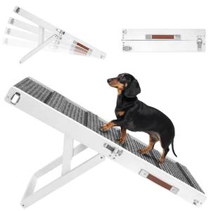 lot 484 image: 2026 Upgraded Dog Ramp for Couch, Foldable Small Dog Ramp for Sofa, 4 Adjustable Height from 13 to 21, Portable Stable Pet Step with Non-Slip Pad, Pet Ramps Use for Couch Stairs, White