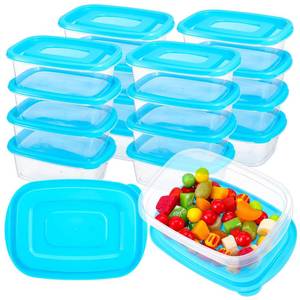 lot 485 image: Limbeuuu 17 Pcs 33 Oz Plastic Food Storage Containers with Lids Portion Box Sets with Cover Stackable Plastic Containers with Lids Microwave Freezer Dishwasher Safe(Blue)